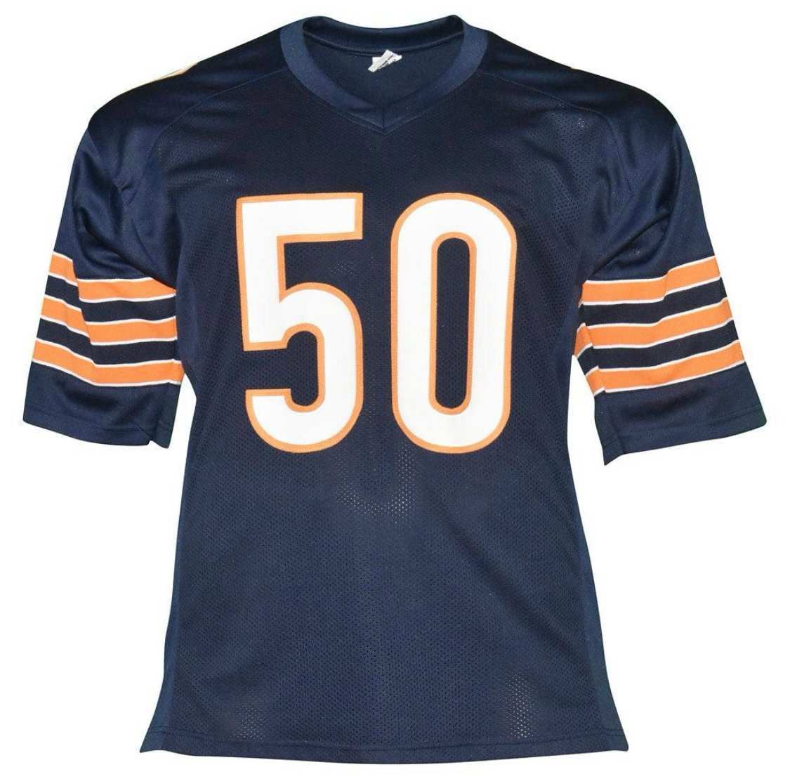 Mike Singletary signed Chicago Bears navy football jersey with number 50 and HOF 98 inscription