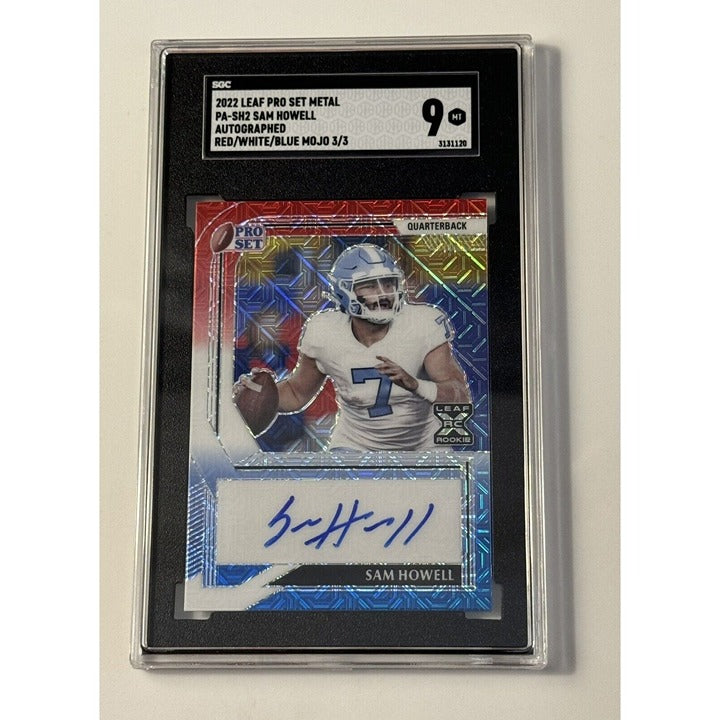 3/3* SAM HOWELL RC AUTO 2022 LEAF PRO SET METAL PRISMATIC Red White Blue - SGC 9