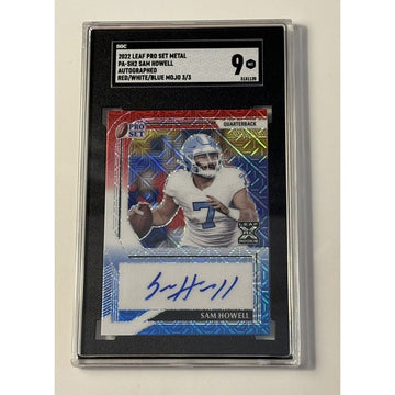 3/3* SAM HOWELL RC AUTO 2022 LEAF PRO SET METAL PRISMATIC Red White Blue - SGC 9