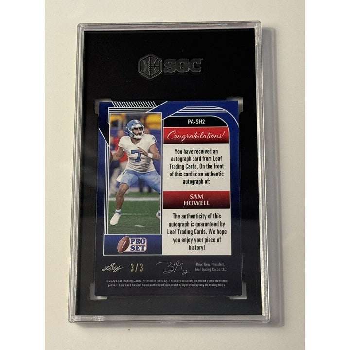SAM HOWELL RC AUTO 2022 Leaf Pro Set Metal Prismatic football card graded 9
