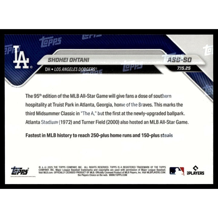 Shohei Ohtani 2025 MLB All-Star Game limited edition baseball card LA Dodgers
