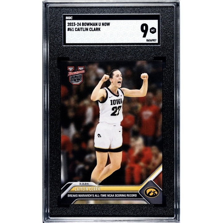 2023-24 Bowman U Now Caitlin Clark RC* Card #61 NCAA Hawkeyes/WNBA Fever - SGC 9