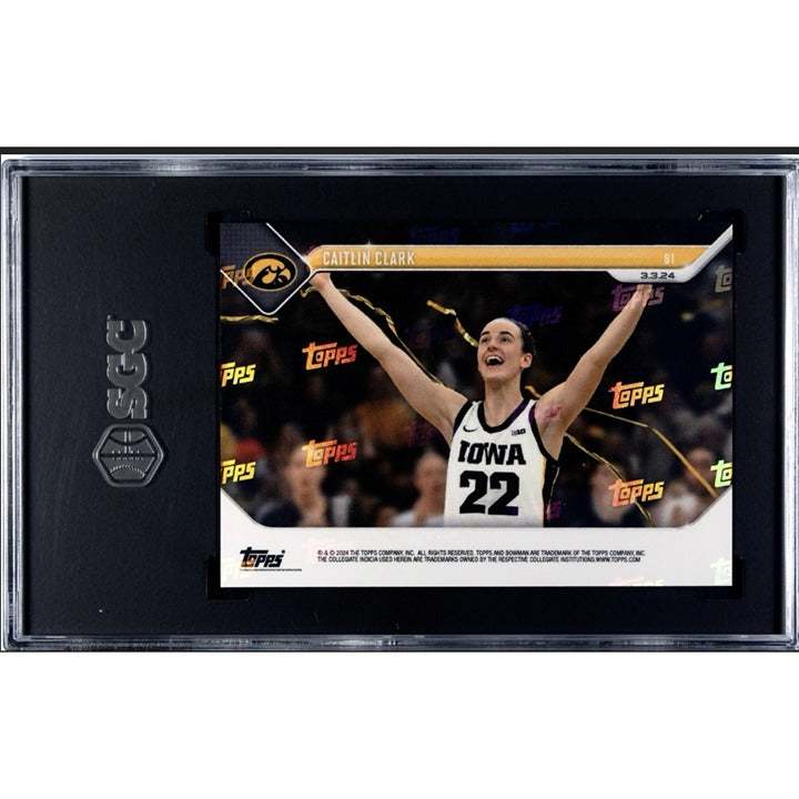2023-24 Bowman U Now Caitlin Clark RC #61 Black Parallel NCAA Hawkeyes WNBA Fever graded 9 collectible basketball card