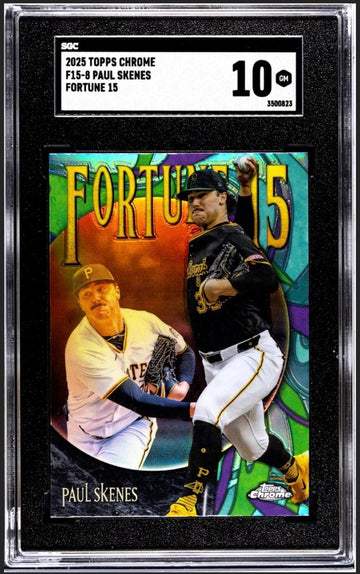 2025 TOPPS CHROME Paul Skenes Fortune 15 Pittsburgh Pirates baseball card SGC 10 grade