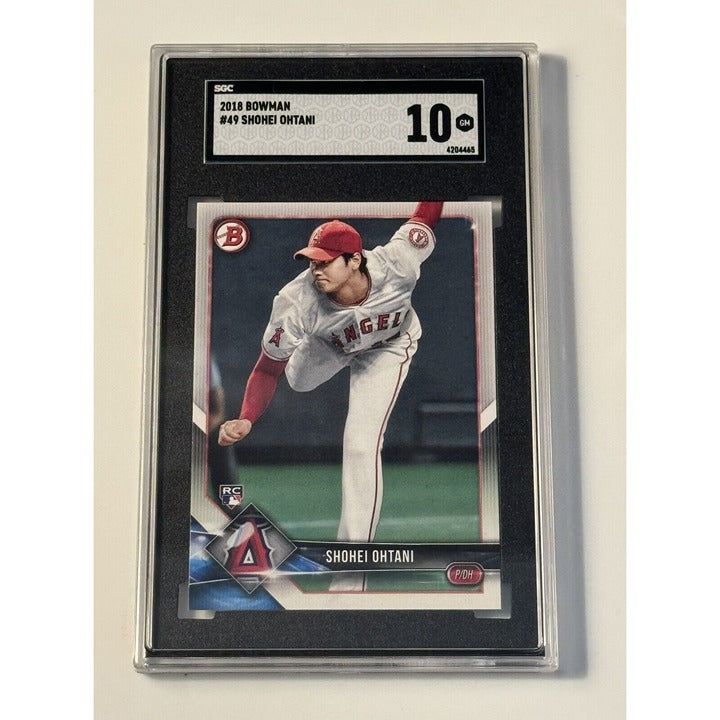 2018 Bowman Shohei Ohtani RC LA Angels Gem Mint rookie pitching card SGC 10