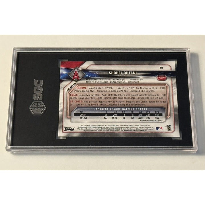 2018 Bowman Shohei Ohtani RC LA Angels pitching rookie card GEM MINT slabbed