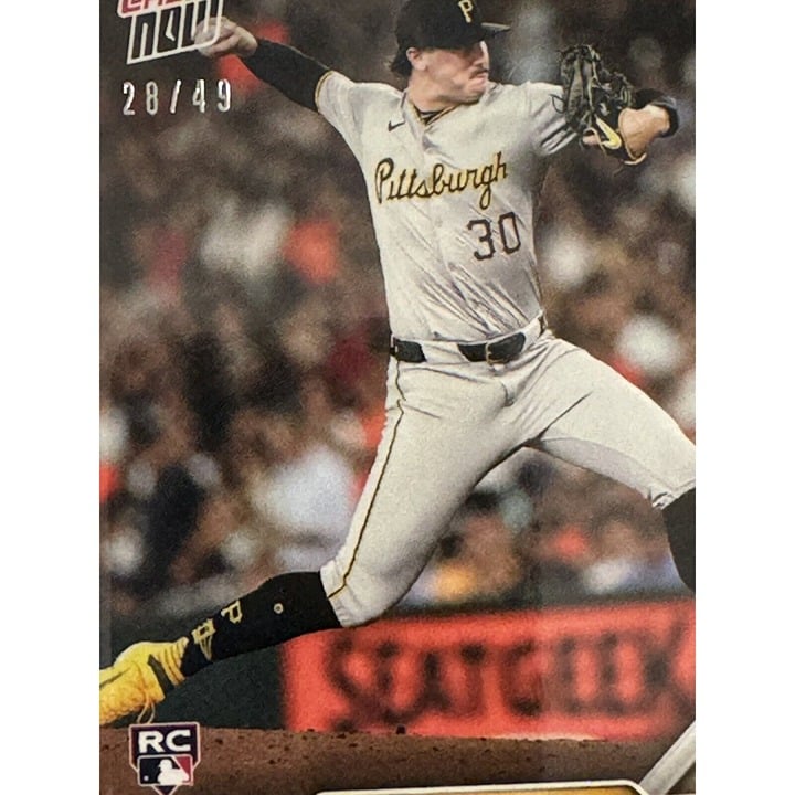 28/49* Paul Skenes RC* 2024 MLB Topps NOW MLB PIRATES 100 K In 13 Games Card 491