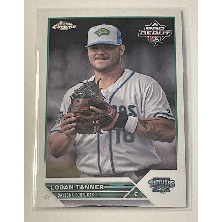 2023 Topps Pro Debut Chrome #PDC-52 Logan Tanner RC Daytona Tortugas Rookie Card