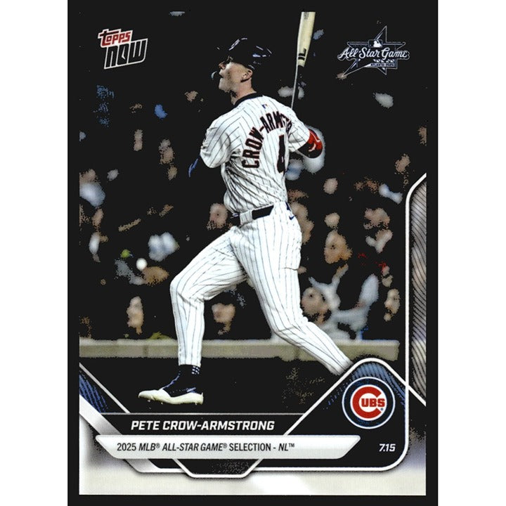 Pete Crow-Armstrong 2025 MLB All-Star Game rookie card in Cubs uniform batting