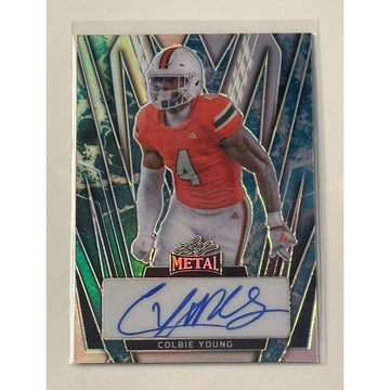 2/5* 2024 Leaf Metal Wave Purple Colbie Young RC* Auto Card #BA-CY1 Georgia Dogs