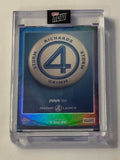2025 Topps Now Marvel Fantastic Four Prepare 4 Launch collectible card with iconic 4 logo and character names in protective case