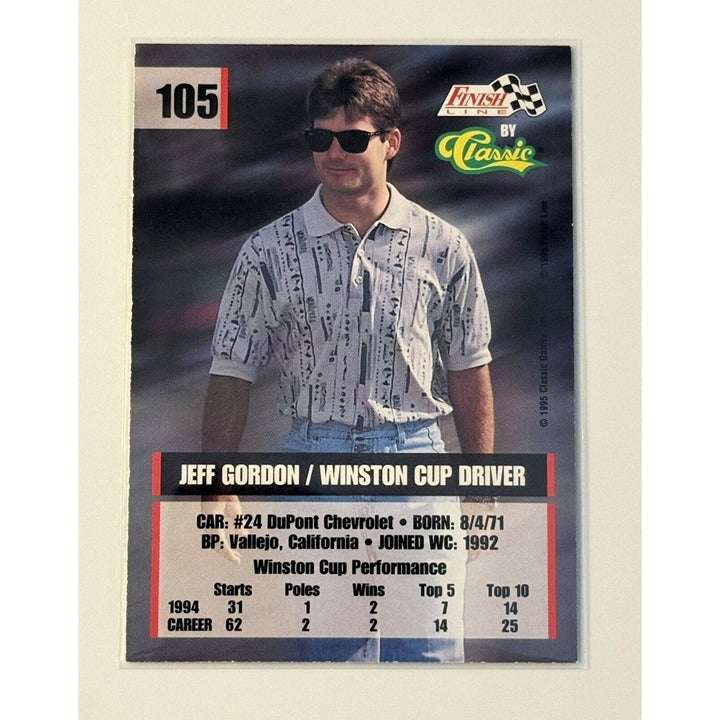 1995 Classic Finish Line Jeff Gordon #24 Winston Cup silver finish trading card