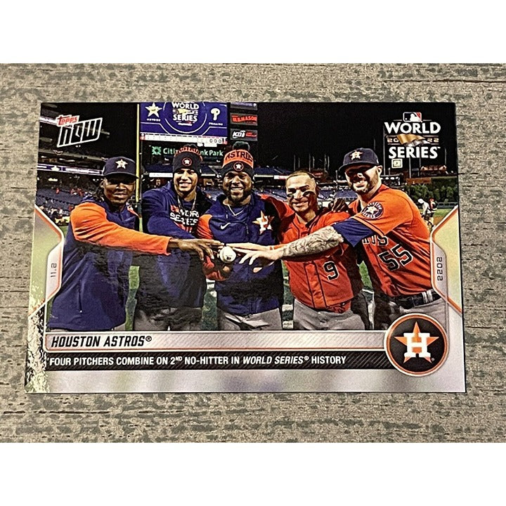 2022 TOPPS NOW Christian Javier MLB Astros World Series COMBINED NO HITTER Card*