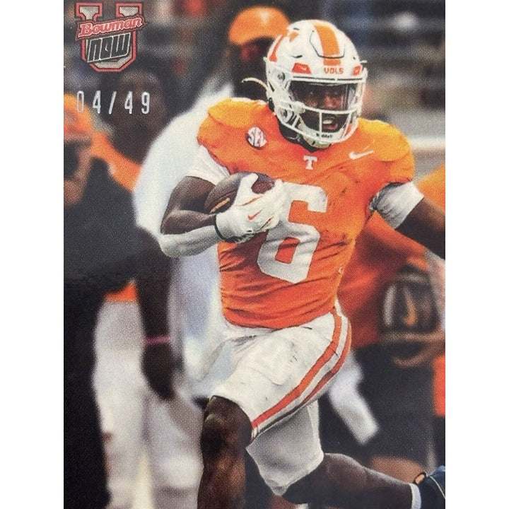 Dylan Sampson rookie football card 4/49 Ties Vols touchdown record 2024 Bowman U Now