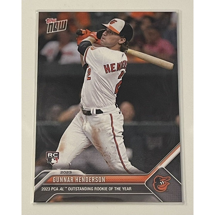 Gunnar Henderson RC 2023 Topps Now MLB Orioles Players Choice Awards baseball card