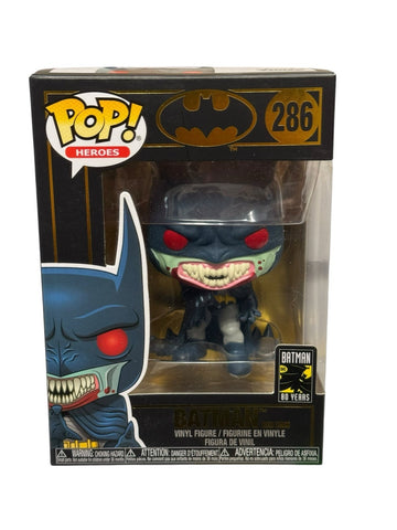 Batman Red Rain Funko Pop 286 collector figure in box with horror-style design from DC Heroes 80 Years series