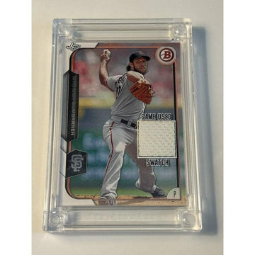 Madison Bumgarner 2022 MLB Giants game-worn jersey patch trading card in protective case