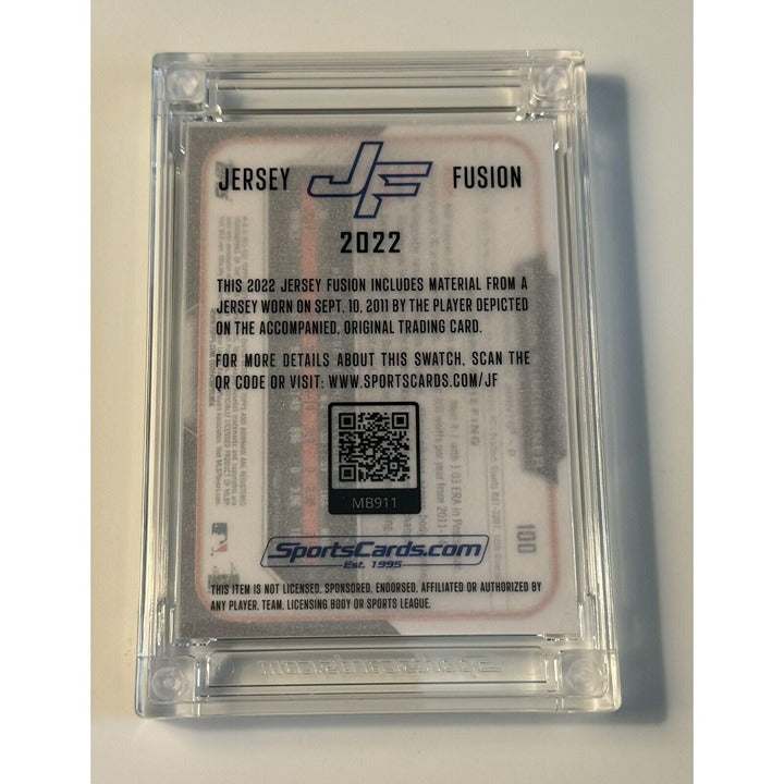 Madison Bumgarner 2022 Jersey Fusion game-worn logo patch MLB trading card in protective case