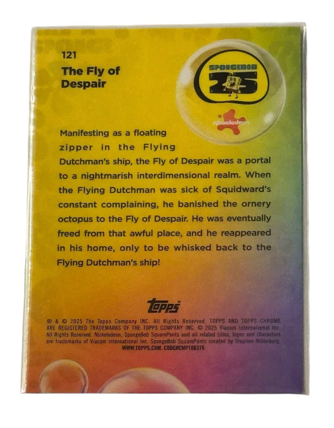 2025 Topps Chrome SpongeBob SquarePants 121 2025 Topps Chrome SpongeBob SquarePants 121 Fly of Despair Card NM or Better