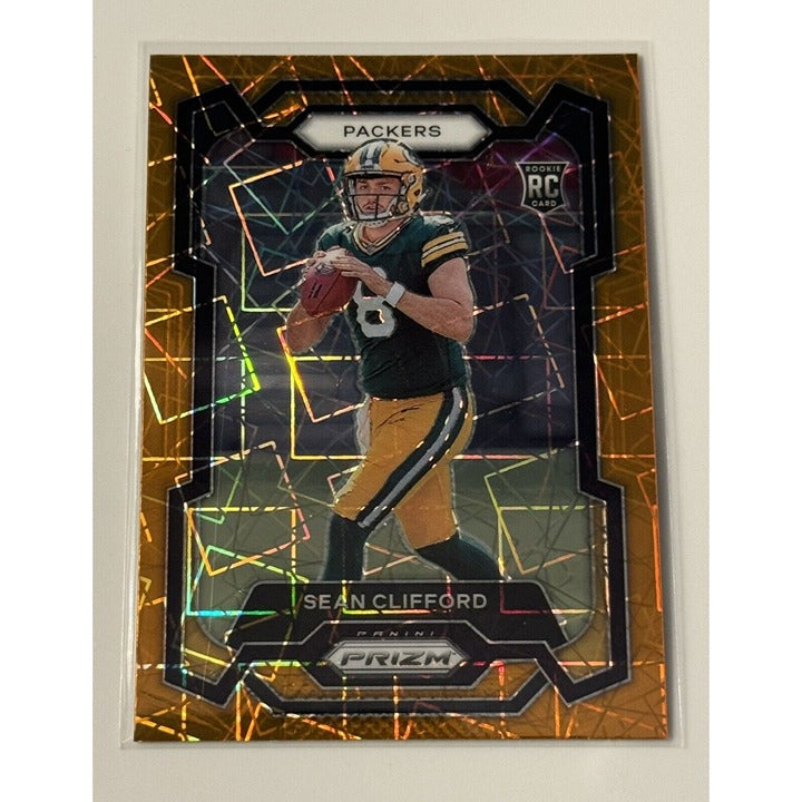 2023 Panini Prizm Sean Clifford RC Orange Lazer Packers SSP NFL Packers Card 338