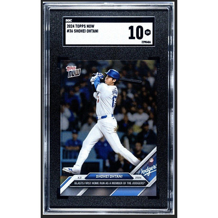 Shohei Ohtani 2024 Topps Now Card #36 first home run Los Angeles Dodgers graded SGC 10