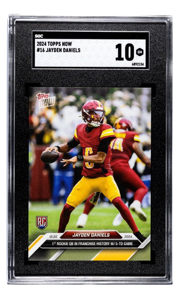 Jayden Daniels RC 2024 Topps NOW NFL Commanders Rookie Card graded SGC 10 Gem Mint