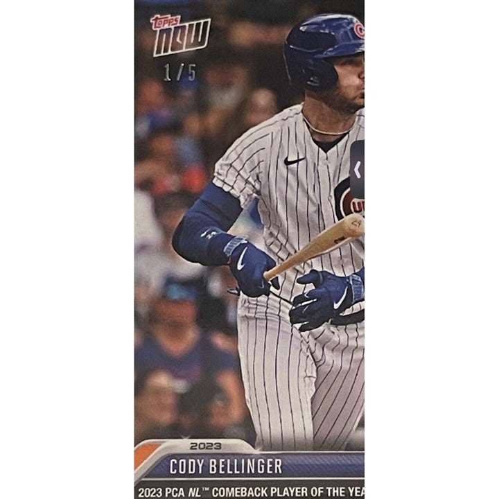 Cody Bellinger 2023 Topps Now MLB Players Choice Awards Orange Parallel Cubs baseball card 1 of 5 limited edition