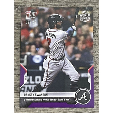 2021 Topps Now Dansby Swanson Card #1038 Purple Parallel Card #19/25 MLB Braves*