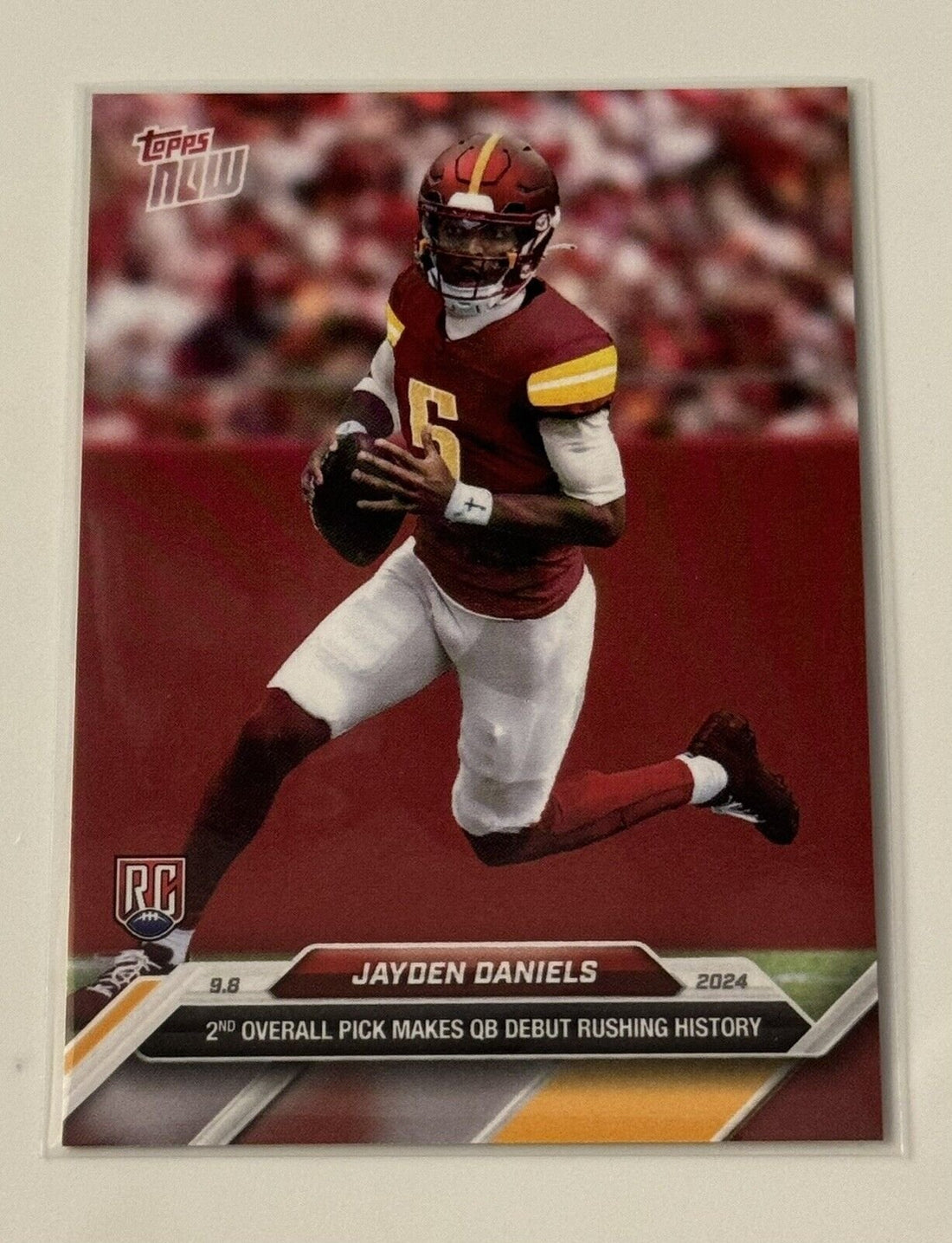 Jayden Daniels RC 2024 TOPPS NOW football card Washington Commanders rookie limited edition