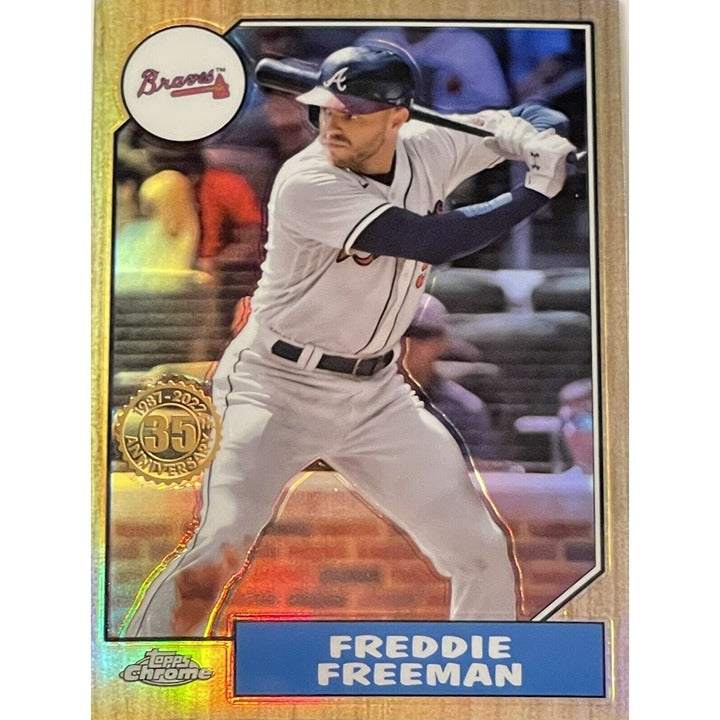 2022 Topps Chrome Refractor Freddie Freeman Braves 35th Anniversary baseball card