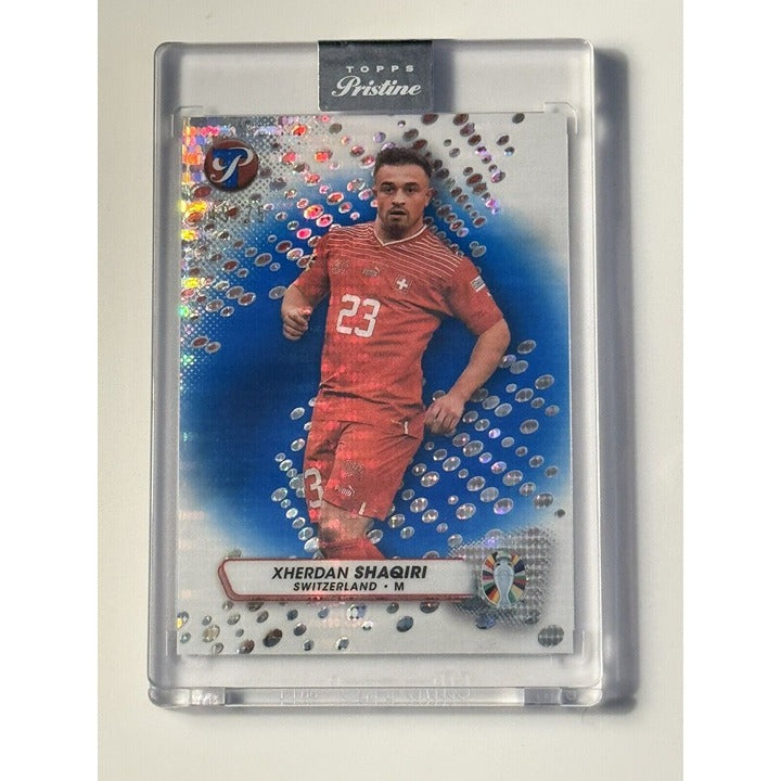 19/75 Xherdan Shaqiri 2024 Topps Pristine Road to Euro - Blue Refractor Encased*