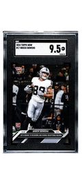 Brock Bowers RC 2024 Topps NOW rookie card graded SGC 9.5 featuring Las Vegas Raiders tight end with rookie receiving record
