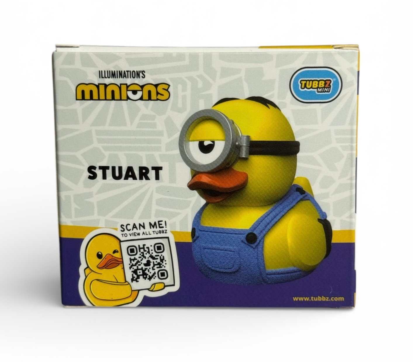 Stuart Minions Tubbz super mini vinyl duck figure in blue overalls with single goggle collectible packaging