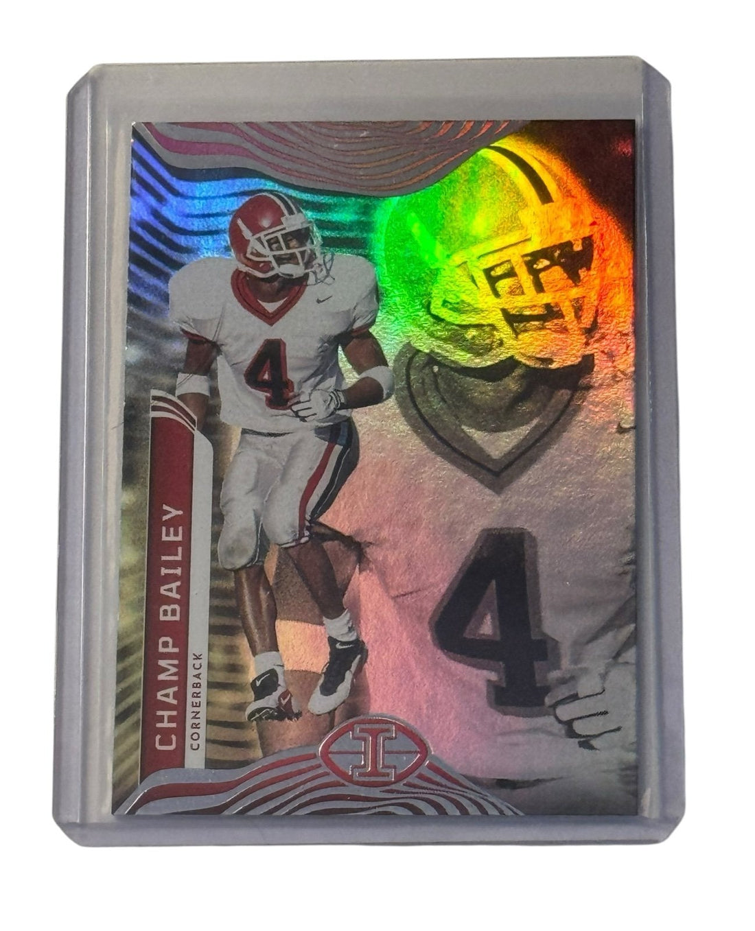 Old School Champ Bailey Illusions Refractor football card with Georgia Bulldogs design and holographic shine