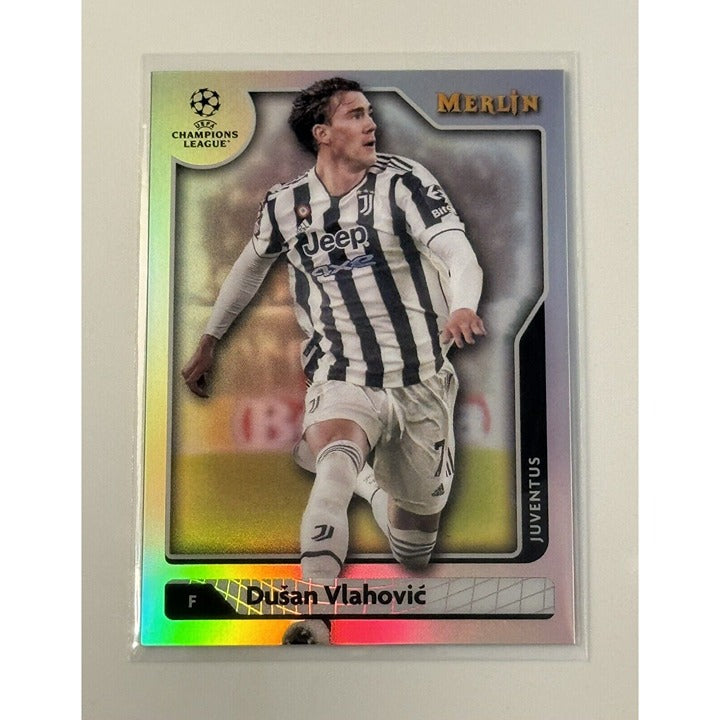 Dusan Vlahovic* 2021-22 Topps Merlin Chrome UEFA Refractor #92 - Juventus Futbol
