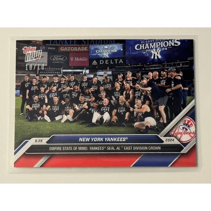 10/10! ALL RISE! NY Yankees* Seal AL East Division 2024 MLB Topps NOW - Card 759