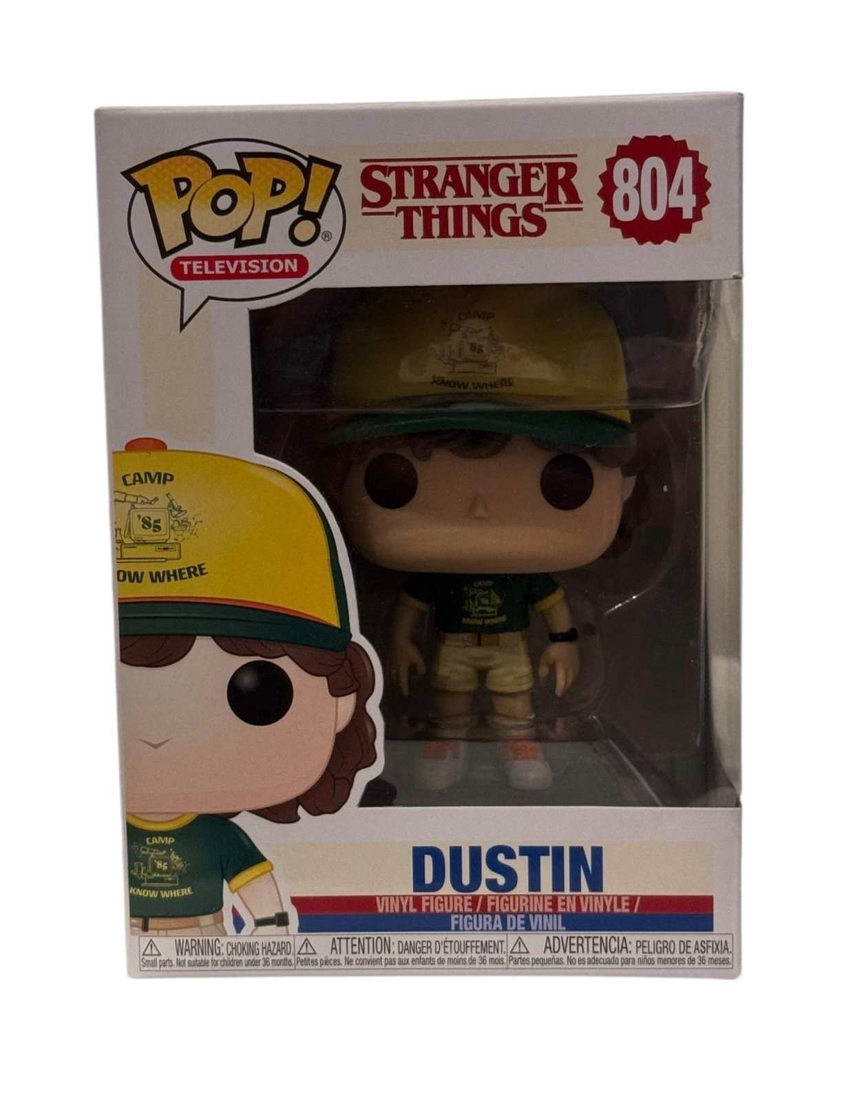 Funko Pop Stranger Things Dustin 804 Camp Know Where vinyl figure in box