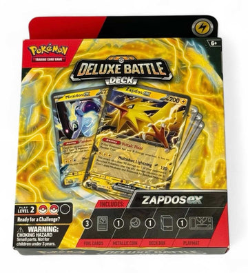 Sealed Pokémon TCG Zapdos ex Deluxe Battle Deck with foil cards, playmat, and deck box