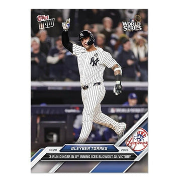 2024 Topps NOW Gleyber Torres Yankees 3-run home run World Series baseball card
