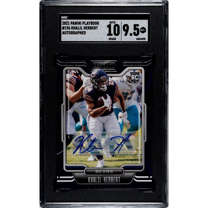2021 Panini Playbook Rookie Signatures Khalil Herbert* RC Auto Card #196 SGC 9.5