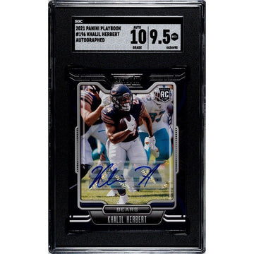 2021 Panini Playbook Rookie Signatures Khalil Herbert* RC Auto Card #196 SGC 9.5