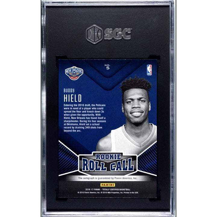 2016-17 Panini Totally Certified Buddy Hield Rookie Roll Call autographed basketball card SGC 9.5 grade