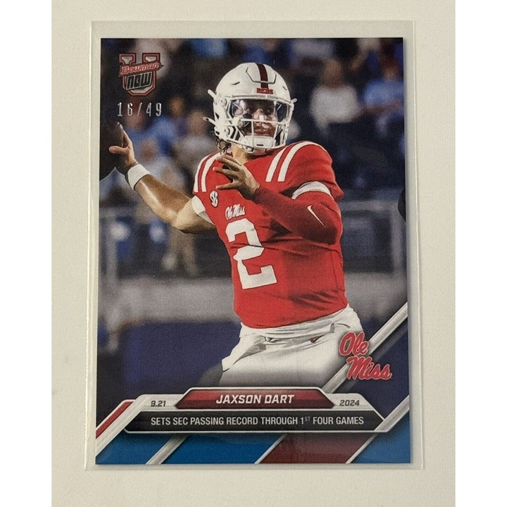 16/49* Jaxson Dart RC - 2024 Bowman U Now - SEC Passing Record Football Card #16