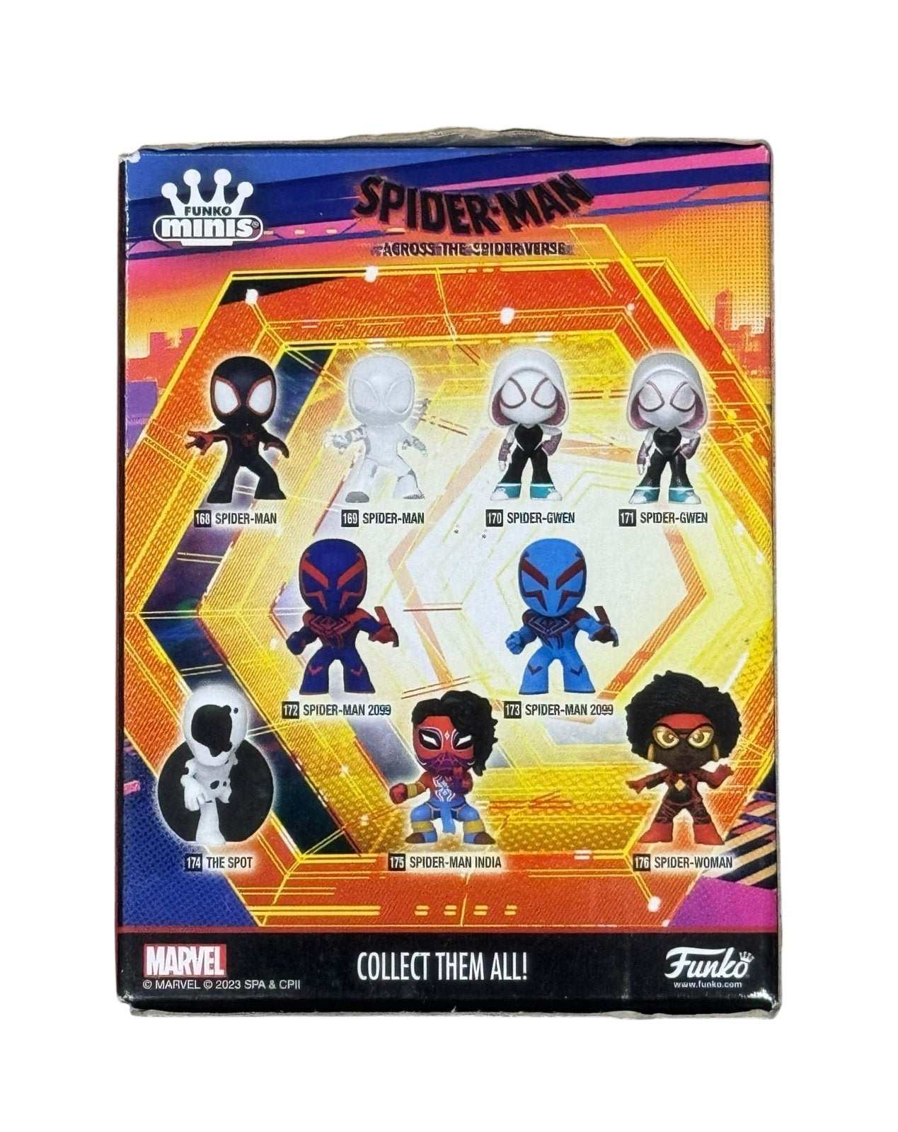 Funko Minis Spider-Woman #176 bobble-head figure from Spider-Verse Five Below exclusive in original box