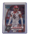 Daylen Everette RC 2024 Bowman U Chrome football card featuring Georgia Bulldogs cornerback in protective case