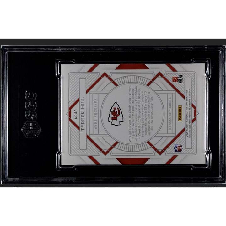 2020 Panini National Treasures Tyreek Hill NFL Chiefs Dolphins #49 SGC 9.5 football trading card