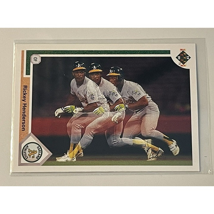 1991 Upper Deck Rickey Henderson* #444 MLB Oakland Athletics Baseball - MLB HOF*