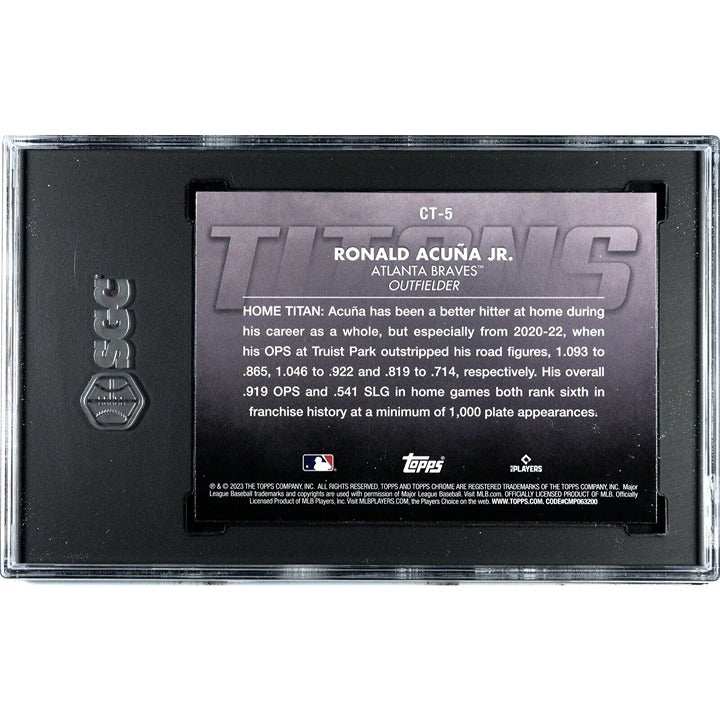 2023 Topps Chrome Ronald Acuna Jr Chrome Titans #CT-5 graded SGC 10 baseball card