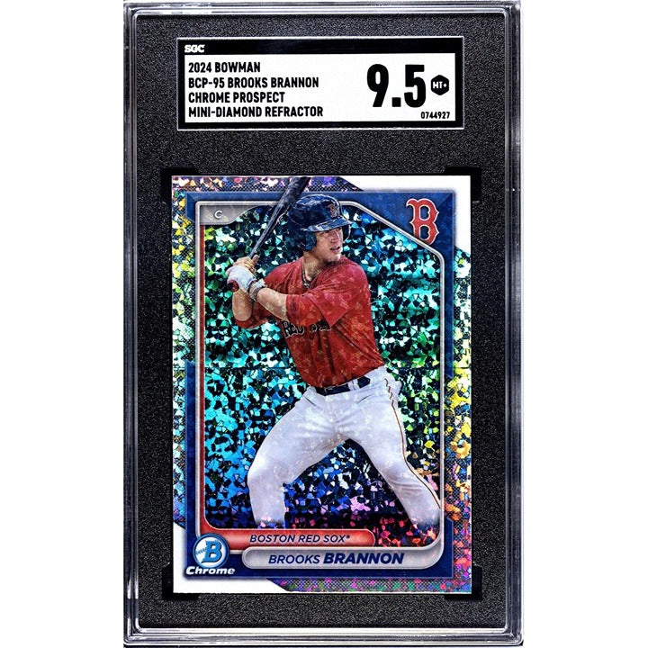 2024 Bowman Chrome Prospects Refr. Mini-Diamond #BCP-95 Brooks Brannon RC SGC 10