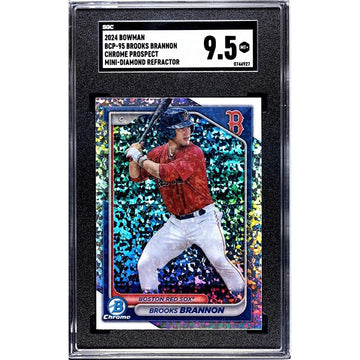 2024 Bowman Chrome Prospects Refr. Mini-Diamond #BCP-95 Brooks Brannon RC SGC 10
